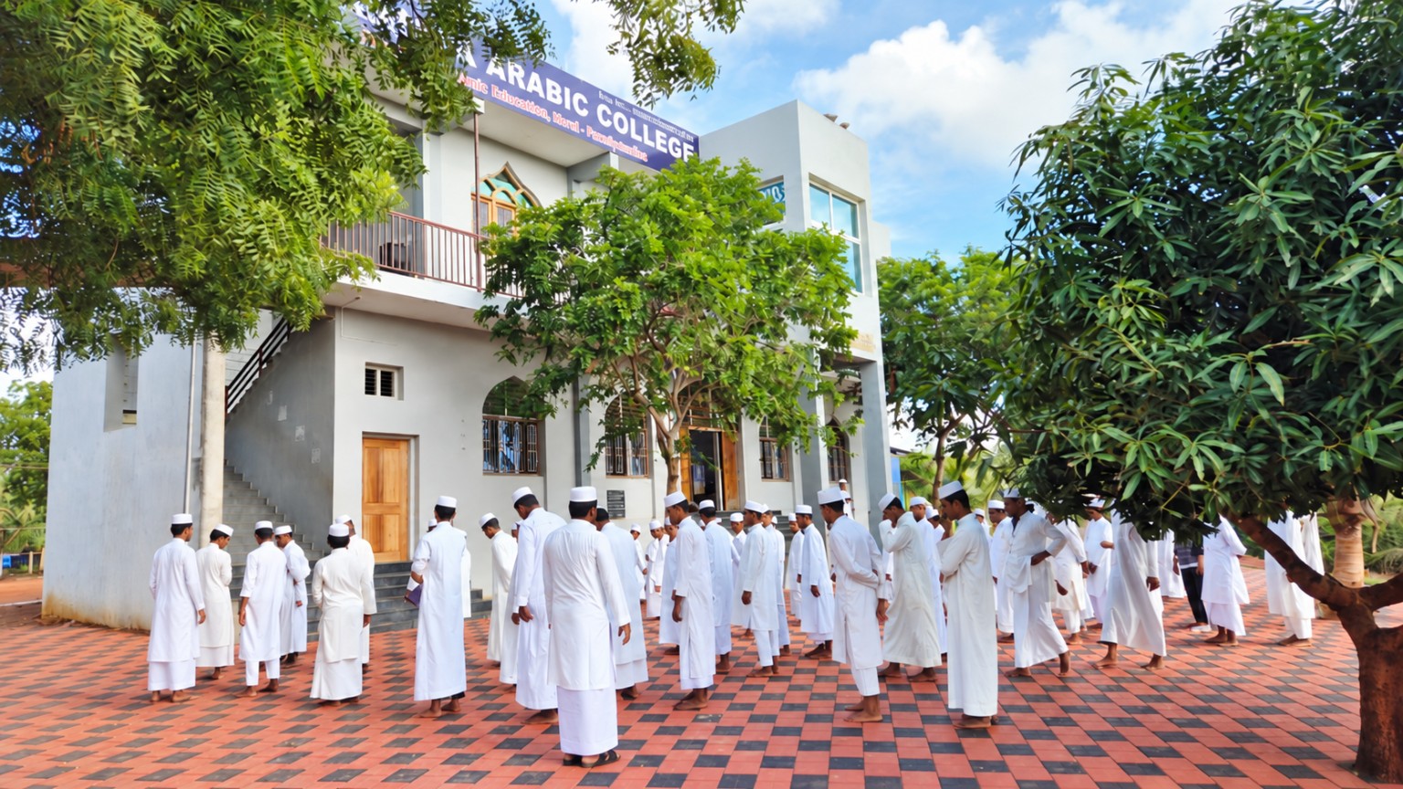 Kadayanallur campus courtyard with students